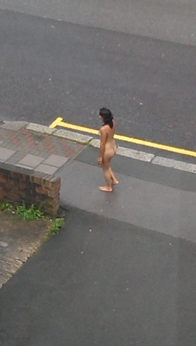 Naked on the street