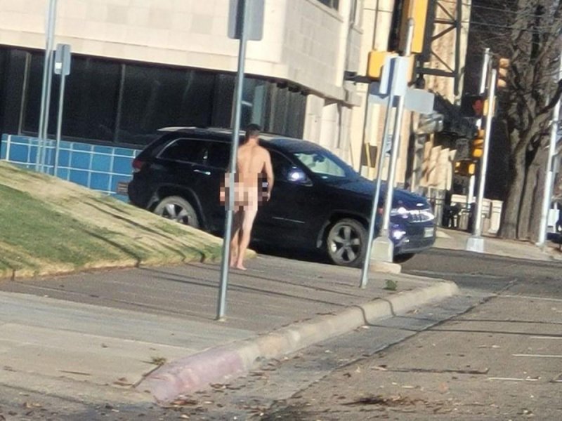 Naked men on the street