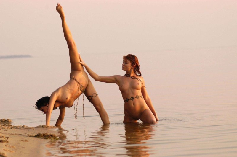 Erotic dancing on the beach