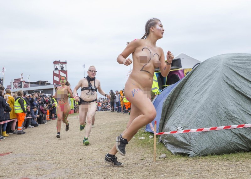 Naked race at the Festival in Denmark