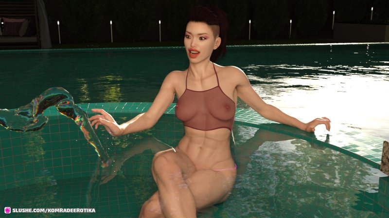 In the pool nude