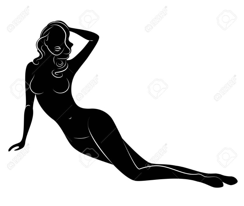 The silhouette of a naked woman