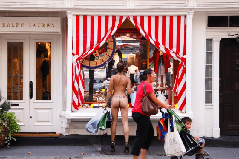 Naked women on the streets of New York