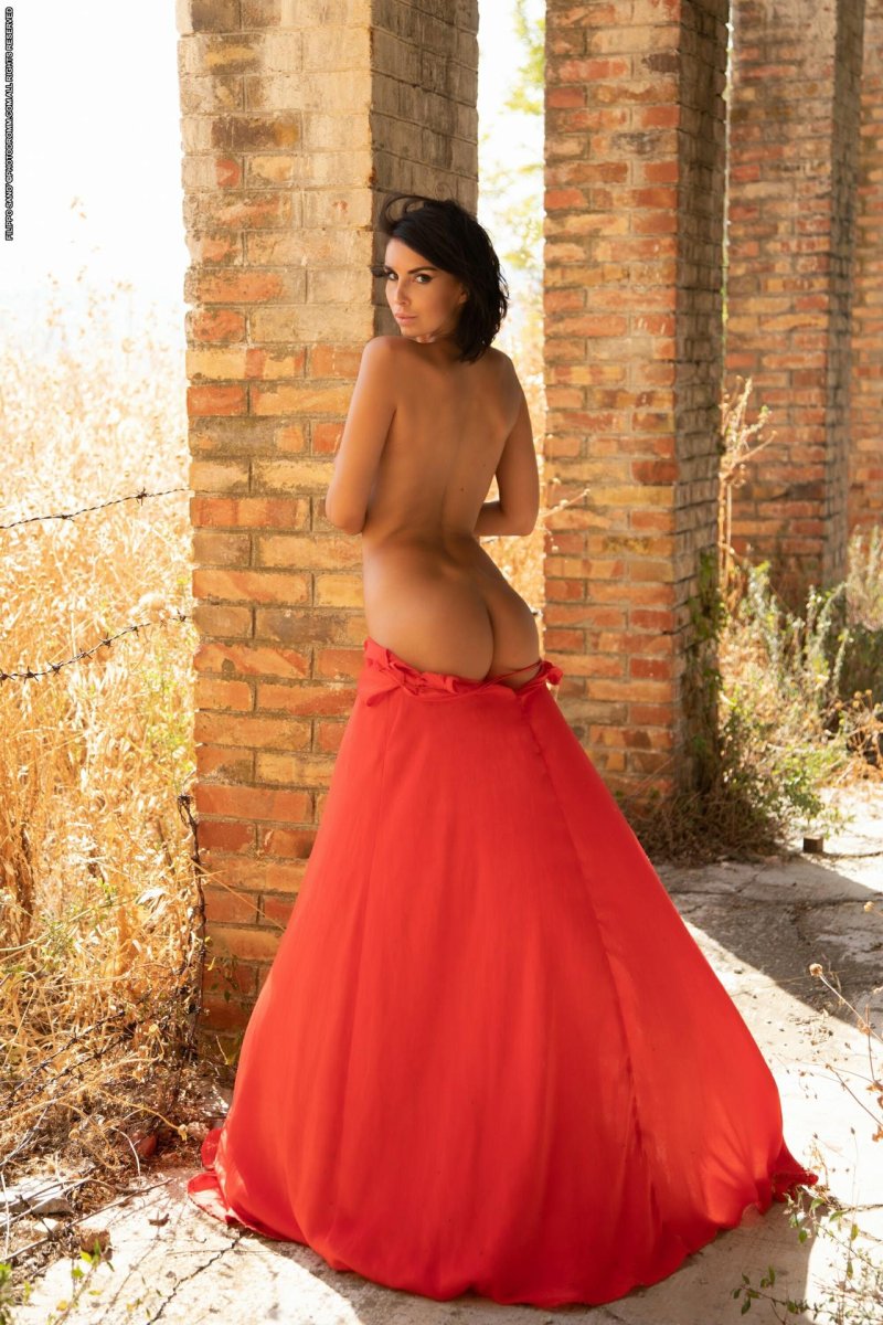 Red evening dress