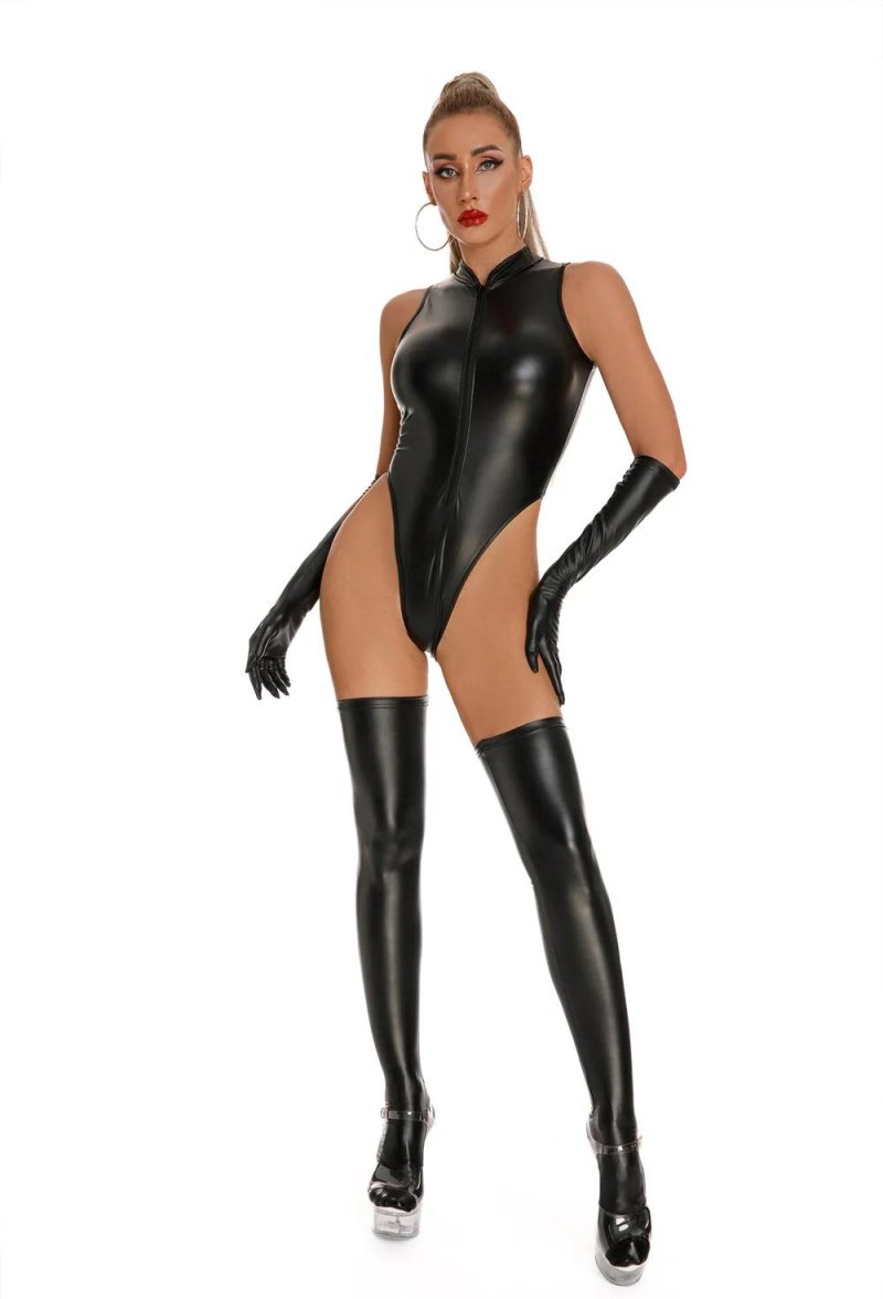 Latex overalls on lightning