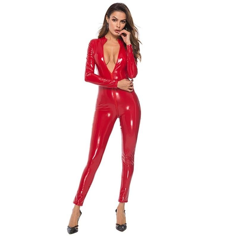 Latex overalls female