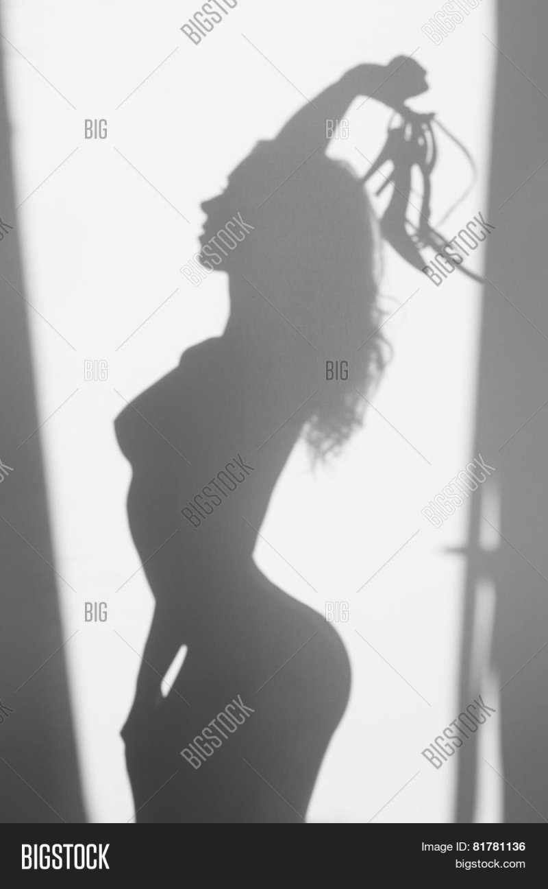 The silhouette of a naked woman