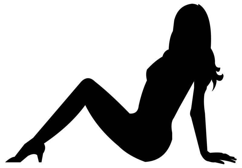 The silhouette of a naked woman