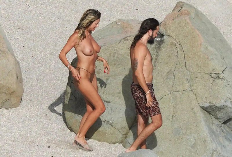 Heidi Klum naked on the beach