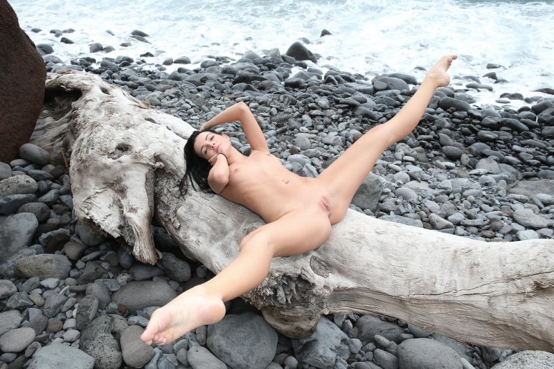 Naked brunette
