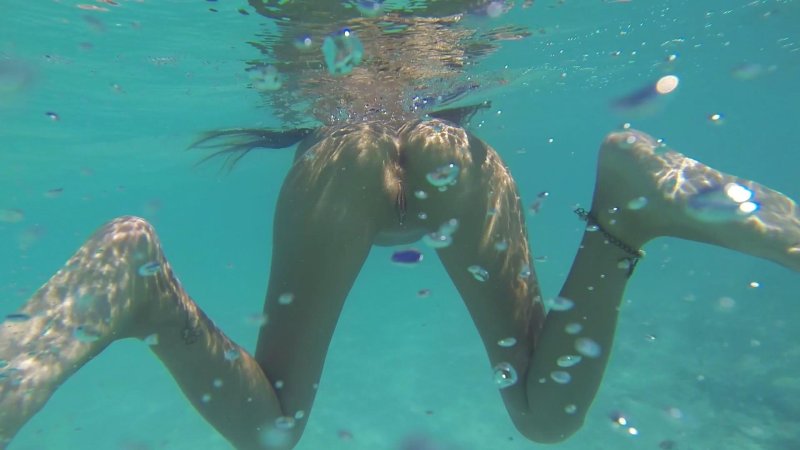 Naked girls in water